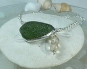 Sea Glass Necklace, eco friendly, sea glass jewelry, seaglass jewelry, genuine sea glass, beach wedding