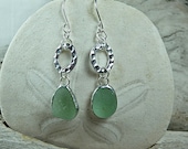 beach glass earrings, wedding, sea glass earrings, sea glass jewelry, eco friendly, beach glass