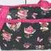 Mini Tote Tattoo's and Glitter / Hot Pink / Skulls and Roses / Accessory / Ready to Ship