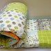 Backyard baby boy quilt, modern, Gray, Grey, Aqua, Orange Made to Order