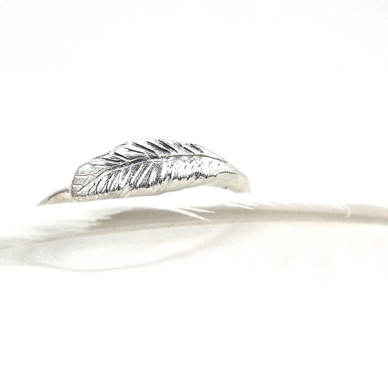 Delicate Sterling Silver Feather Ring - Feather's Silver