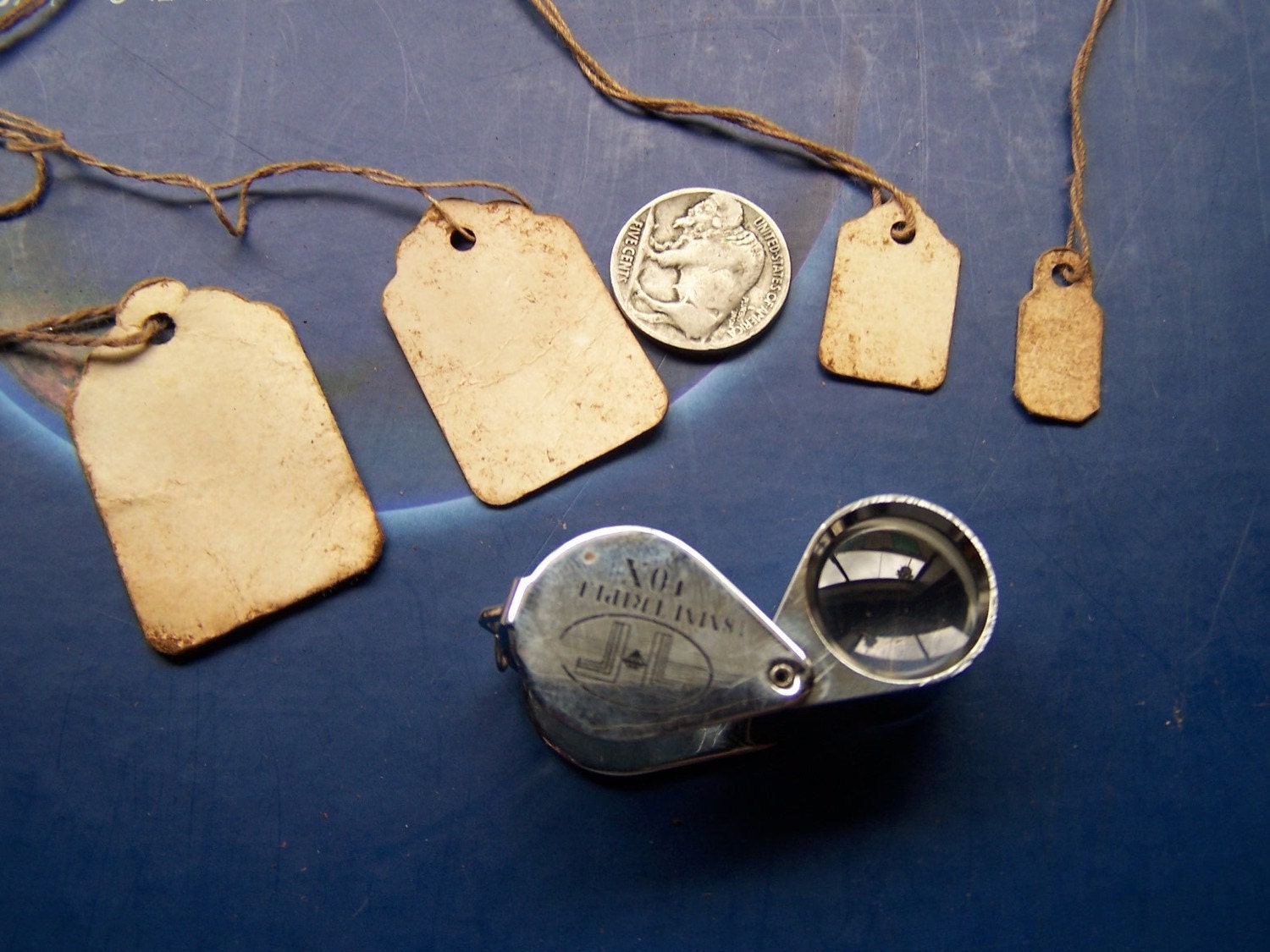 Old fashion price tag  labels strung tags Western Vintage retail  4 different sizes