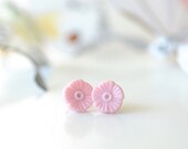 sweet pink flower earrings