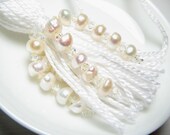 Beaded Wedding Tassel with White Pearls