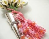 Pink Beaded Tassel Wedding Bling or Valentine's Day Ornament