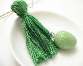 Green Easter Egg Beaded Tassel Ornament Decoration