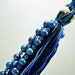 Home Decor Beaded Art Tassel with Blue Pearls -- Earth from Space