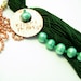 Green Pearl with Copper Tag Beaded Fan Pull Tassel