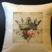 Pillow Shabby Chic Elegant Crown with Red and Pink Roses