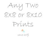 SALE Photography Print Sets, Nursery Wall Decor Set, Two 8x8 Prints