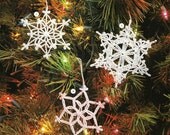 X216 Crochet PATTERN ONLY 6 Snowflake Pattern Christmas Ornaments