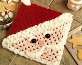 X304 Crochet PATTERN ONLY Santa Face Hot Mat Pattern