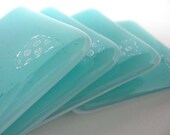 Fused Glass Coaster 4 - Turquoise Dream