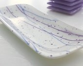 Fused Glass Tray Lavender Blue Confetti