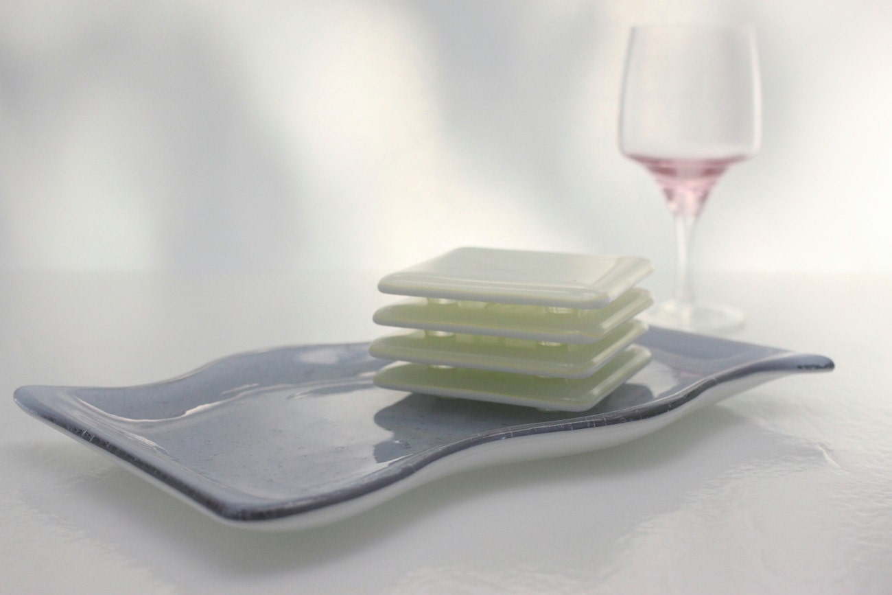 Fused Glass Tray - Lavender Sparkle