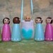 Wooden Peg Doll Necklace - Peg Doll Pouch - Take Along Doll -  Choose your Custom Colors