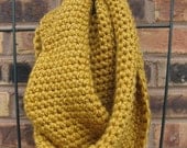 Infinity scarf, mustard scarf, chunky scarf,  gold scarf, yellow scarf, circle scarf, spring scarf