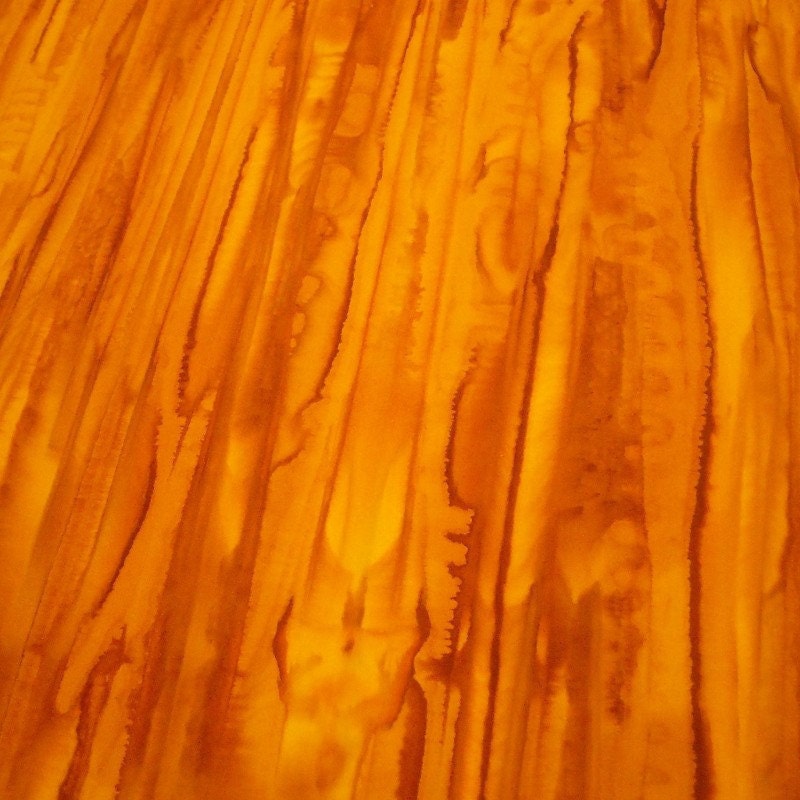 Batik: Orange Watercolor Stripe Tonga Batik  - 1 Yard - FabricFascination