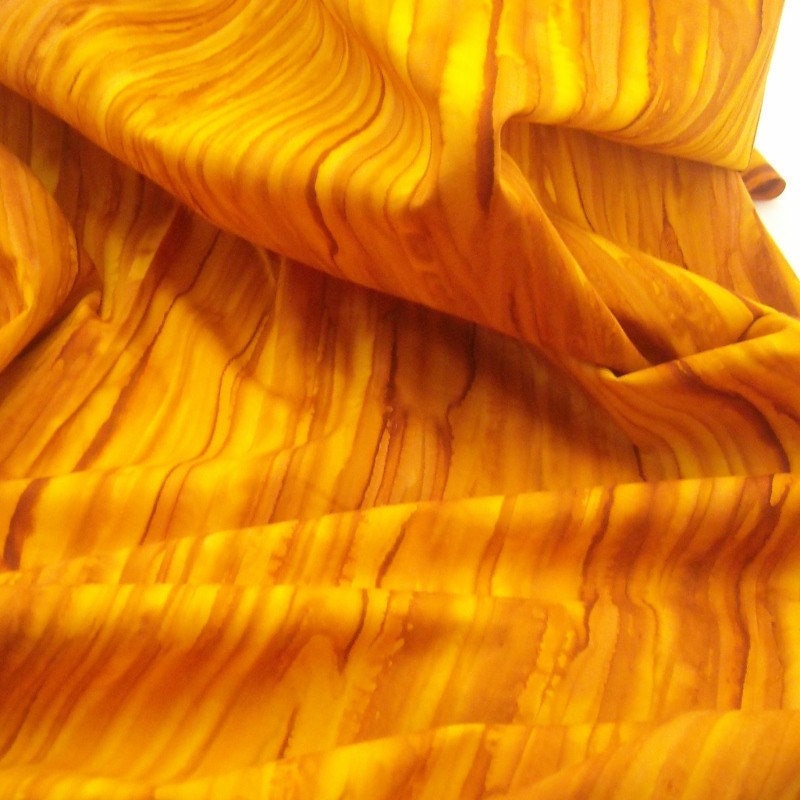 Batik Fabric: Orange Watercolor Stripe Tonga Batik  - 1/2 Yard - FabricFascination