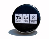 Periodic Table Chemical Elements Pinback Button-think