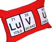 Valentine-Love You Red Periodic Table Cotton Pillow