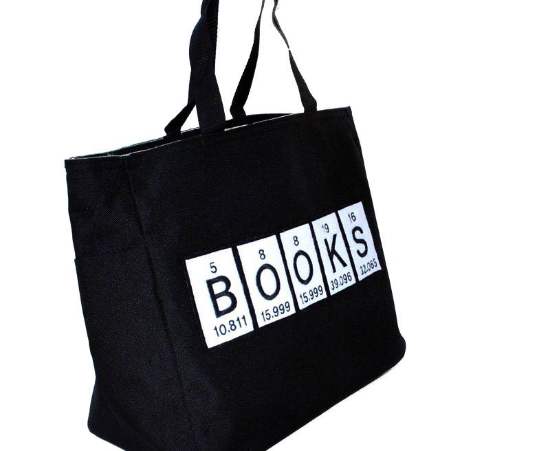 Black Book Tote with Periodic Table Elements