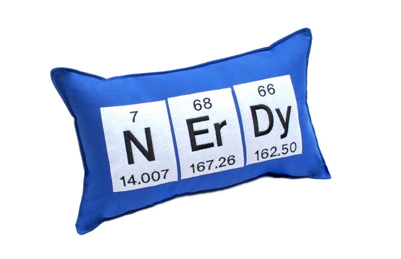 Nerdy Periodic Table Elements Pillow