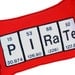 Pirate Red Felt Chemical Elements Pillow