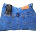 Upcycle  Recycled Designer Denim Jeans TV Remote Control Storage Pocket Pillow