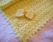 Buttons and Bows Baby Afghan Blanket in Lemon Yellow