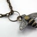 Handpainted Flying Honey Bumble Bee Charm Necklace - by Gwen DELICIOUS Jewelry Design