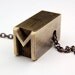 Letter M  Letterpress Necklace - Brass Initial Personalized - Other Letters Available