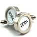 Cash Register Key Cufflinks - White SODA Key - by Gwen DELICIOUS Jewelry Design