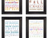 Printable Subway Art - Seasons 4 Pack
