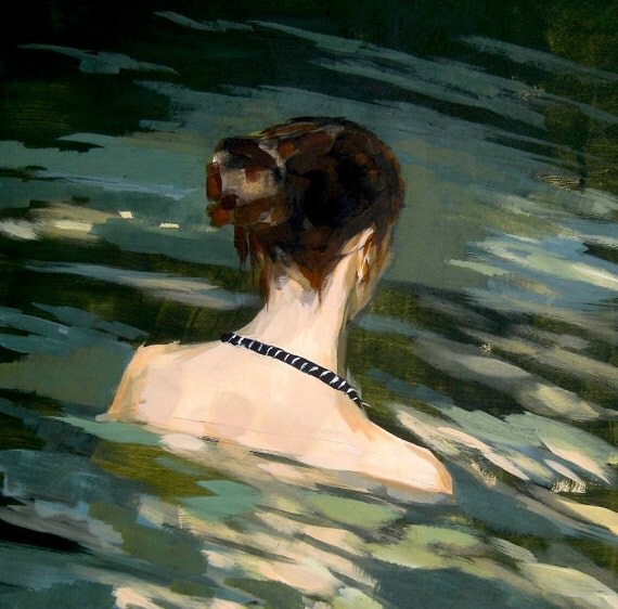 Northern River . giclee digital art print of painting