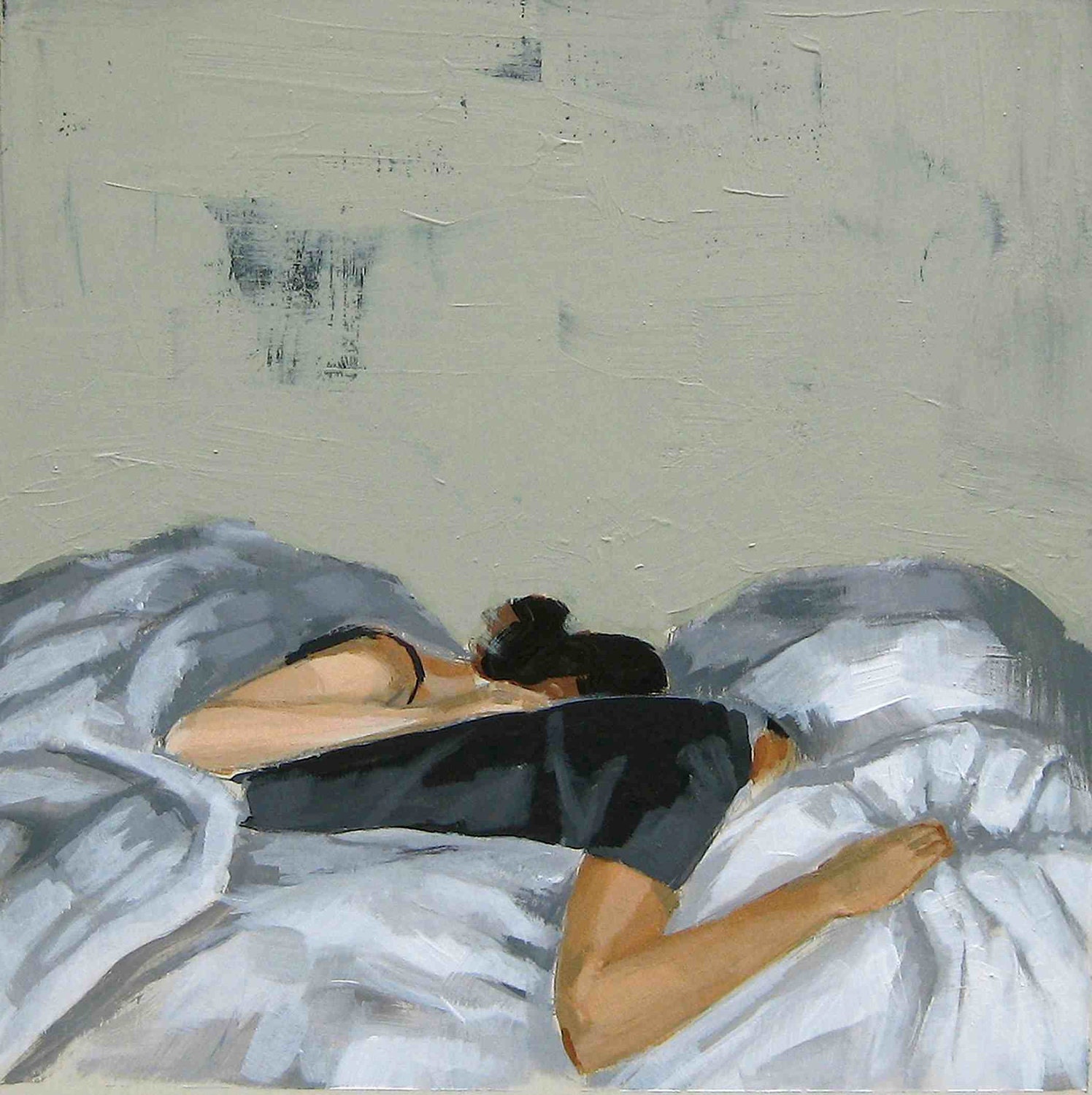Sweet Dreams . 13 x 19 large giclee wall art print of original painting  . couples wedding gift idea