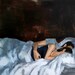 NOVEMBER . large giclee art print of original couple in love acrylic painting