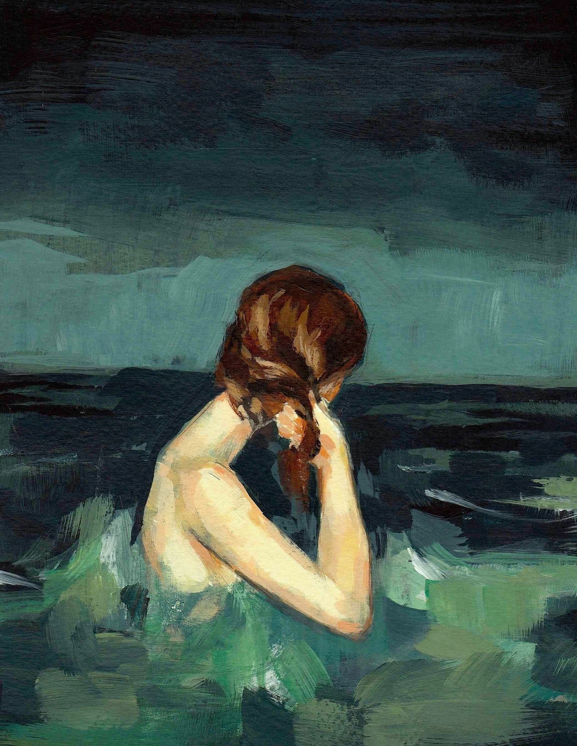 Married to the Sea . large giclee digital art print of original acrylic painting
