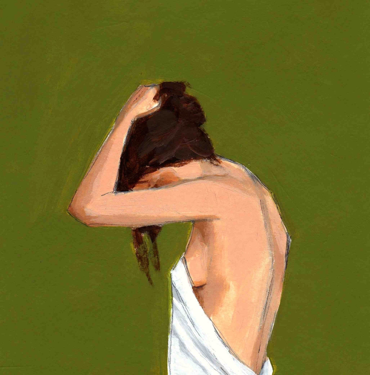 large giclee print of figure painting . FALL . 13 x 19 inches