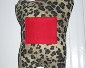 Ready To Ship--LEAPORD and RED Flannel Tooth Fairy Pillow