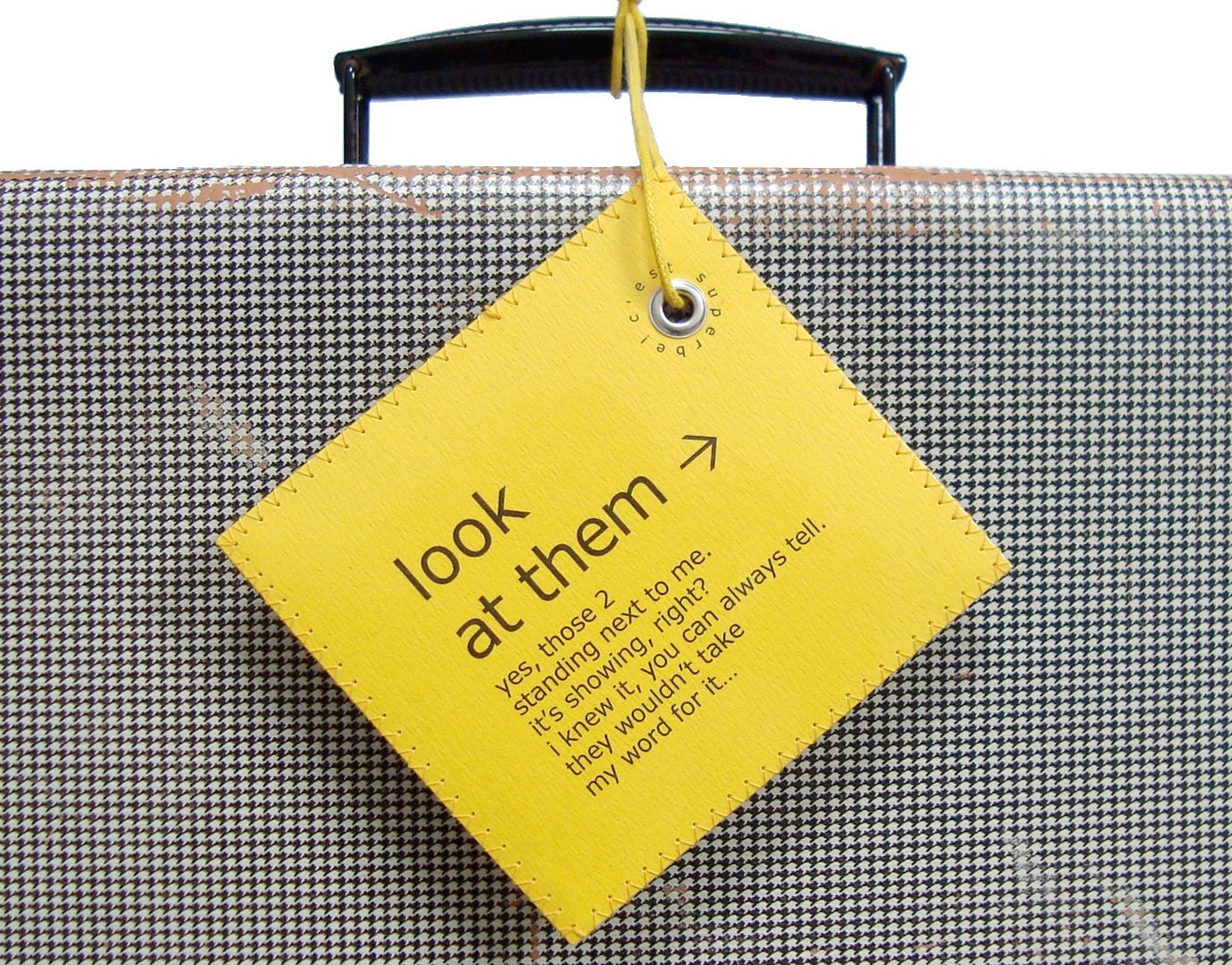 Funny Engagement Gift - Personalized bright yellow Honeymoon luggage tag that was right all along. LE MINI
