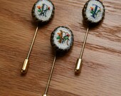 Embroidered Monogram Initial Pins