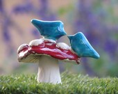 Wedding cake topper A pair of love birds on a mushroom in a color of your choice Home decoration Anniversary Love
