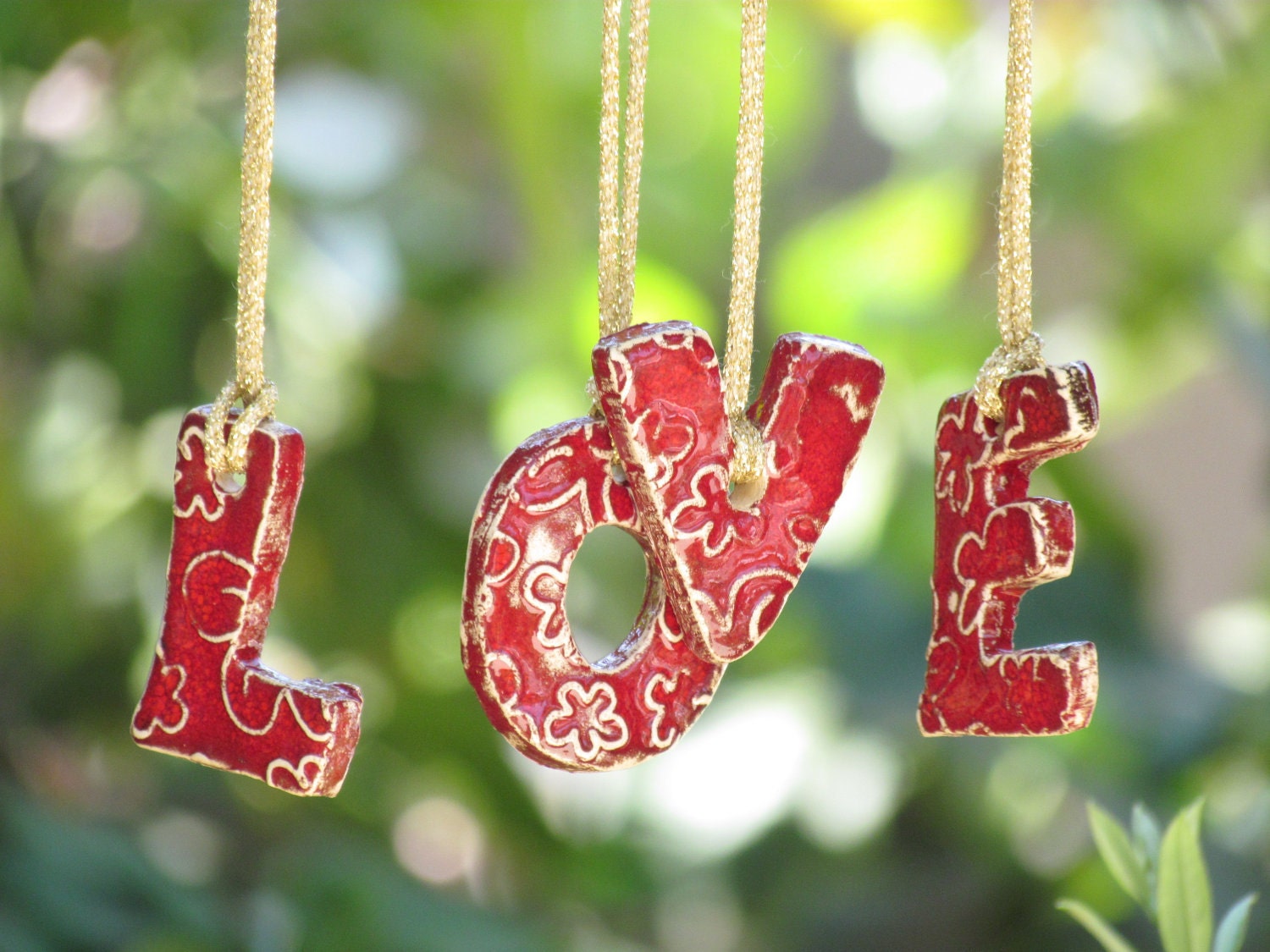 Housewares decoration wall art tiles LOVE hanging letters Ceramic letters for any room Ceramic alphabet  LOVE letters Valentine decor