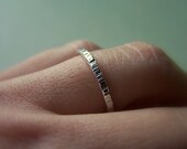 One Edge Ring - Size 6.5 - Hammered Sterling Silver