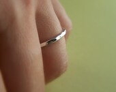 One Shimmer Ring - Size 6.5 - Hammered Sterling Silver