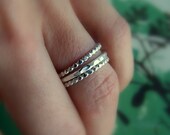 Shimmering Star Ring Set - MADE TO ORDER - Sterling Silver