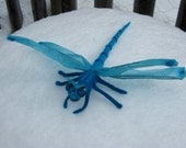 OOAK Blue Fairy DragonFly Needle Felted Soft Sculpture