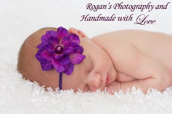 Purple PASSION Delphinium Flower on Purple Headband