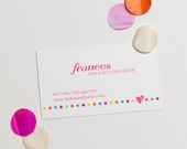 Polka Dot & Heart Business Cards